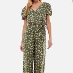 Kingston Floral Green Olive Jumpsuit